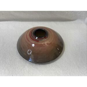 Handmade Ikebana Art Pottery Vase with Flower‎ Frog Signed Paul Uhl